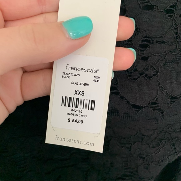 NWT Franchesca’s black midi bodycon lace dress XXS - Picture 4 of 6